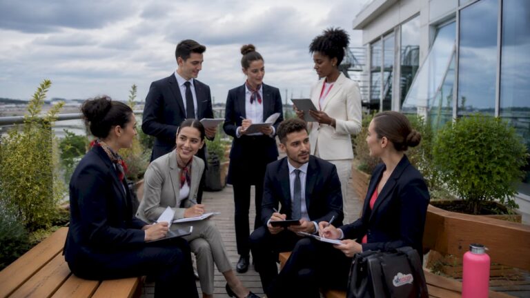 Groupe de candidats PNC en entretien de groupe